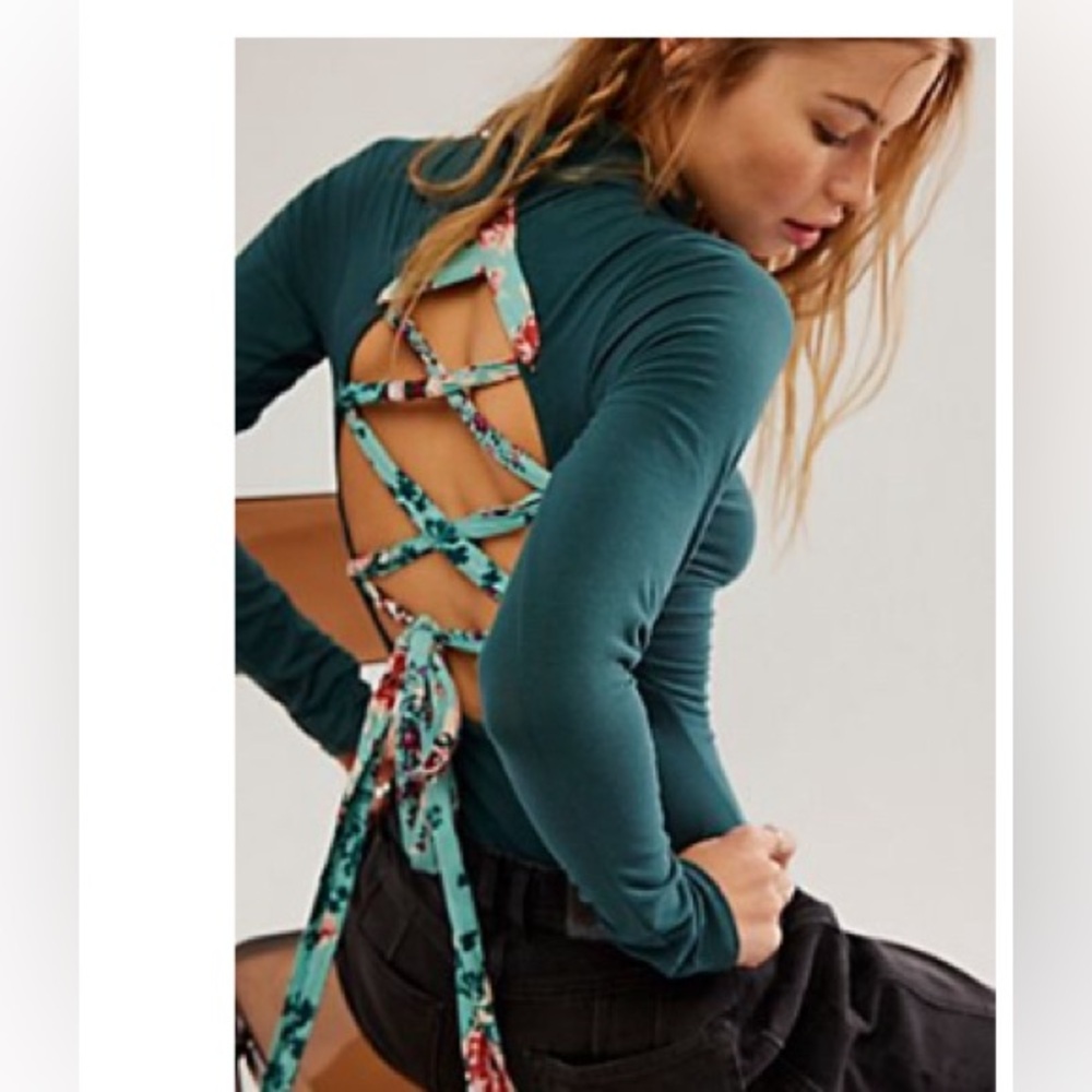 Free People Floral Strap Top